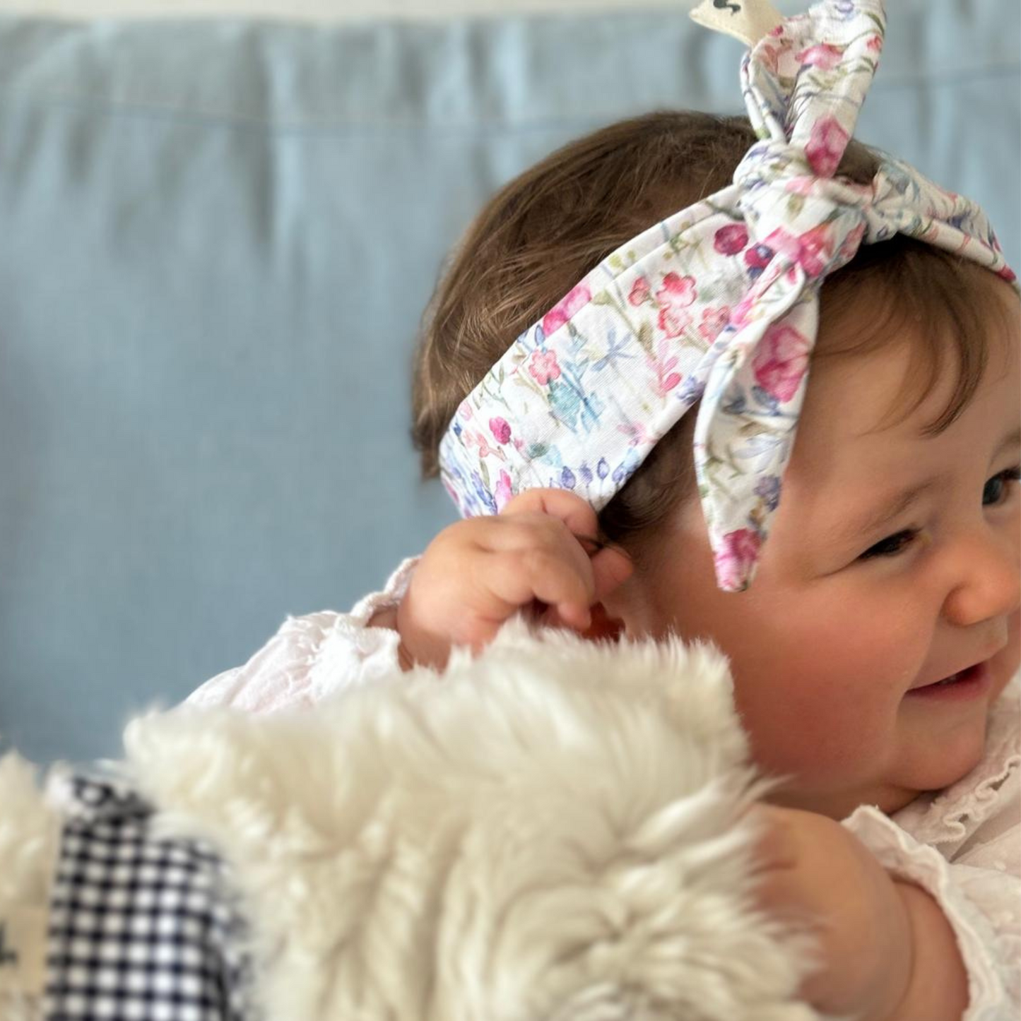 Handmade Adjustable Hair Bows for Babies & Toddlers – 100% Cotton, Soft & Comfortable | High-Quality Fabrics, Made in Sussex