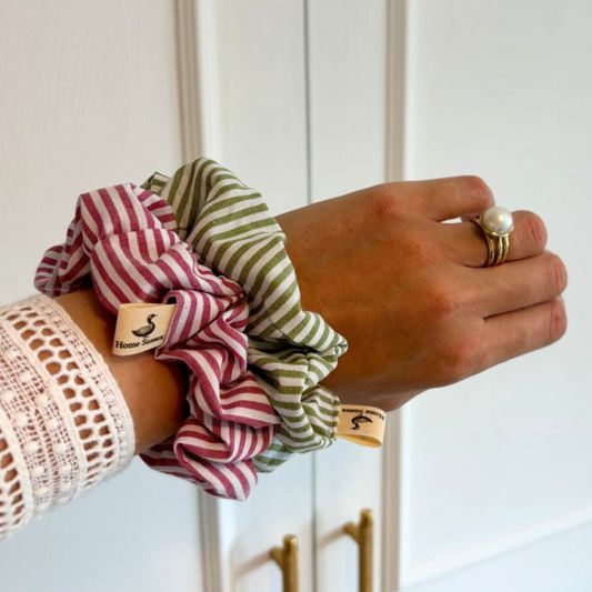 Handmade Striped & Patterned Hair Scrunchies | Trendy Colours, Eco-Friendly Fabrics, Fashionable & Functional