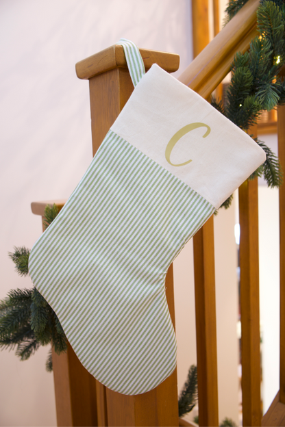 Personalised Handmade Stocking Custom Padded Decorative Stocking Customised Gingham Christmas Stocking Bespoke Striped Xmas Stocking